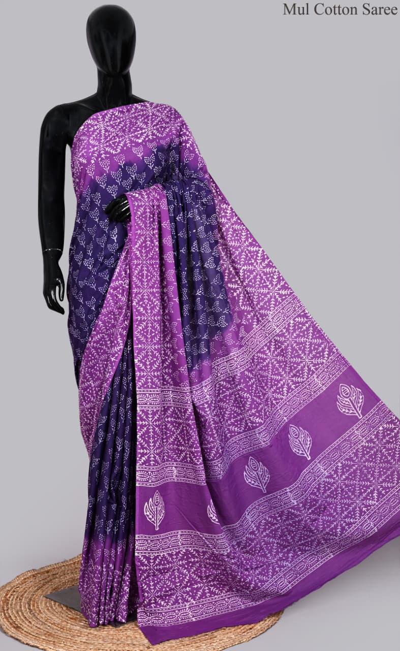 premium Traditional Mulmul CottonBeautiful Pure Soft Mulmul Cotton Sarees available*
Size: 6.30 mtr with blouse