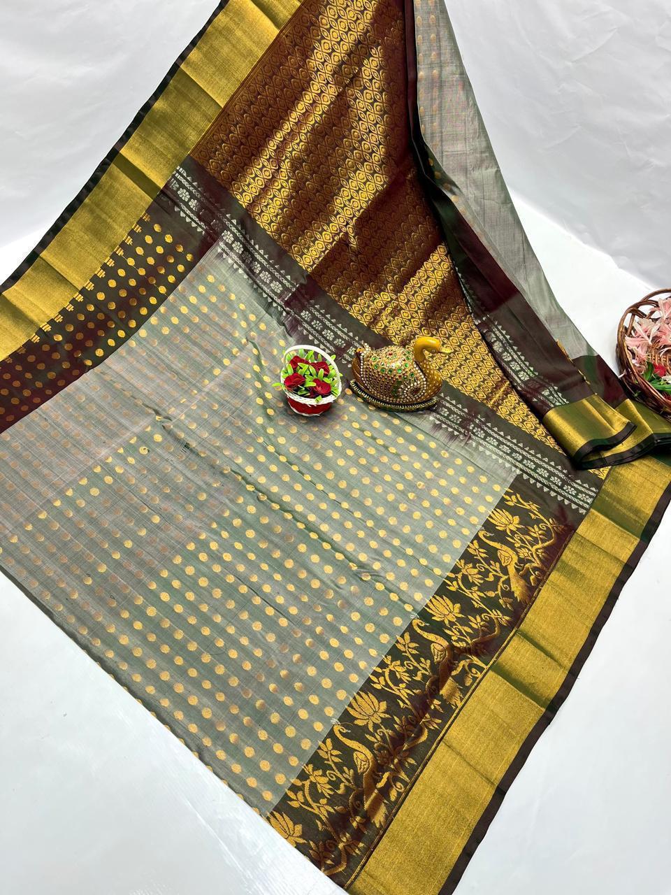 Ujjanika | Uppada Pattu Saree with all over buttis