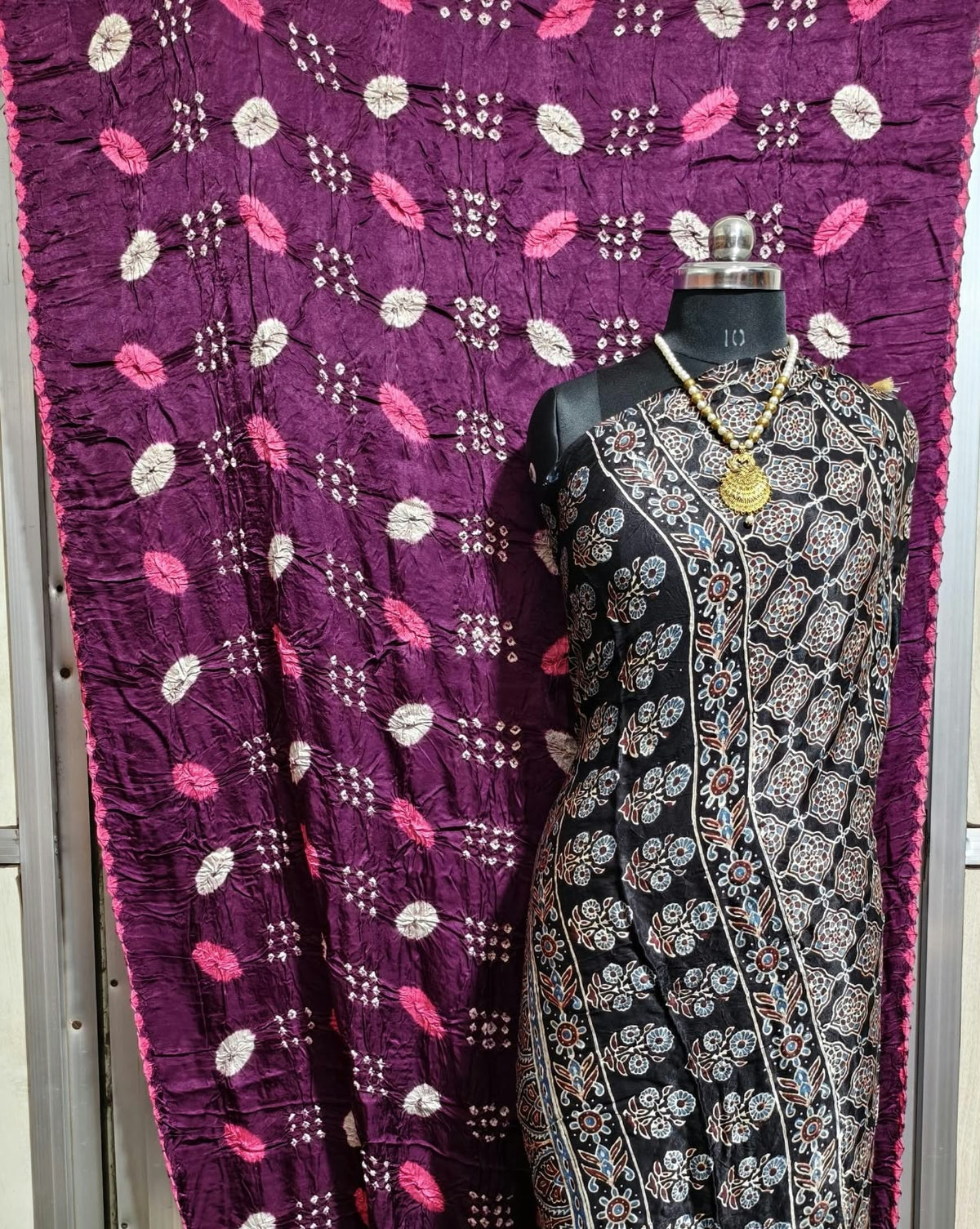 ✨ Pure Modal Silk Ajrakh Shibori saree✨*
*🌸 Premium Natural Dye Ajrakh Hand Block Print with Shibori hand bandhej saree*
*👗 Fabric Details*:
• *saree 6.50 miter . Full cut*..
*⭐ Highlights*
• 100% Premium Quality
• Natural Dye
• Authentic Ajrakh Hand Block Print
• Elegant Shibori Design
• Soft, Comfortable & Rich Finish