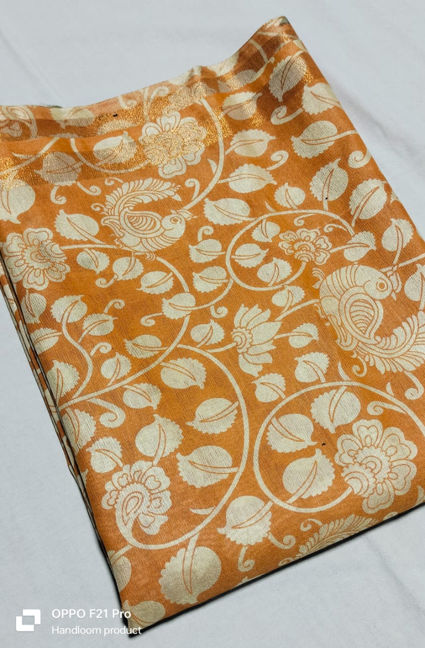 Manvishanti | Mangalagiri Screen Printed Saree