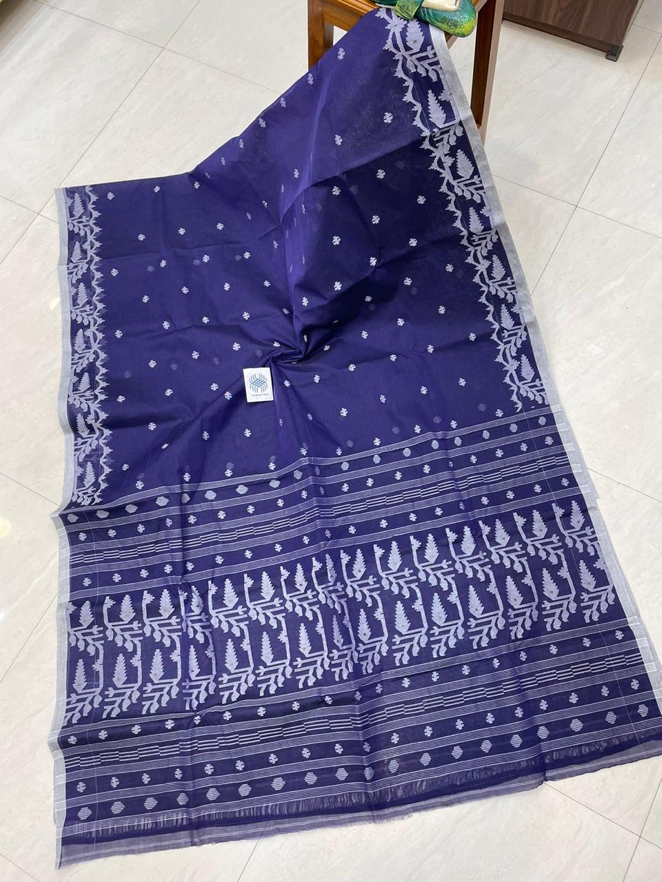 Jatanika | handwoven Cotton Needlework jamdani saree