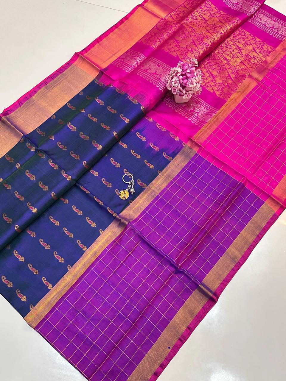 👉 *UPPADA PATTU ANCHU LATHA AND BUTTA SAREES*
👉 *SAREE COMES WITH CONTRAST RICH PALLU AND BLOUSE*
👉 *LIGHT WEIGHT & VERY GOOD QUALITY*