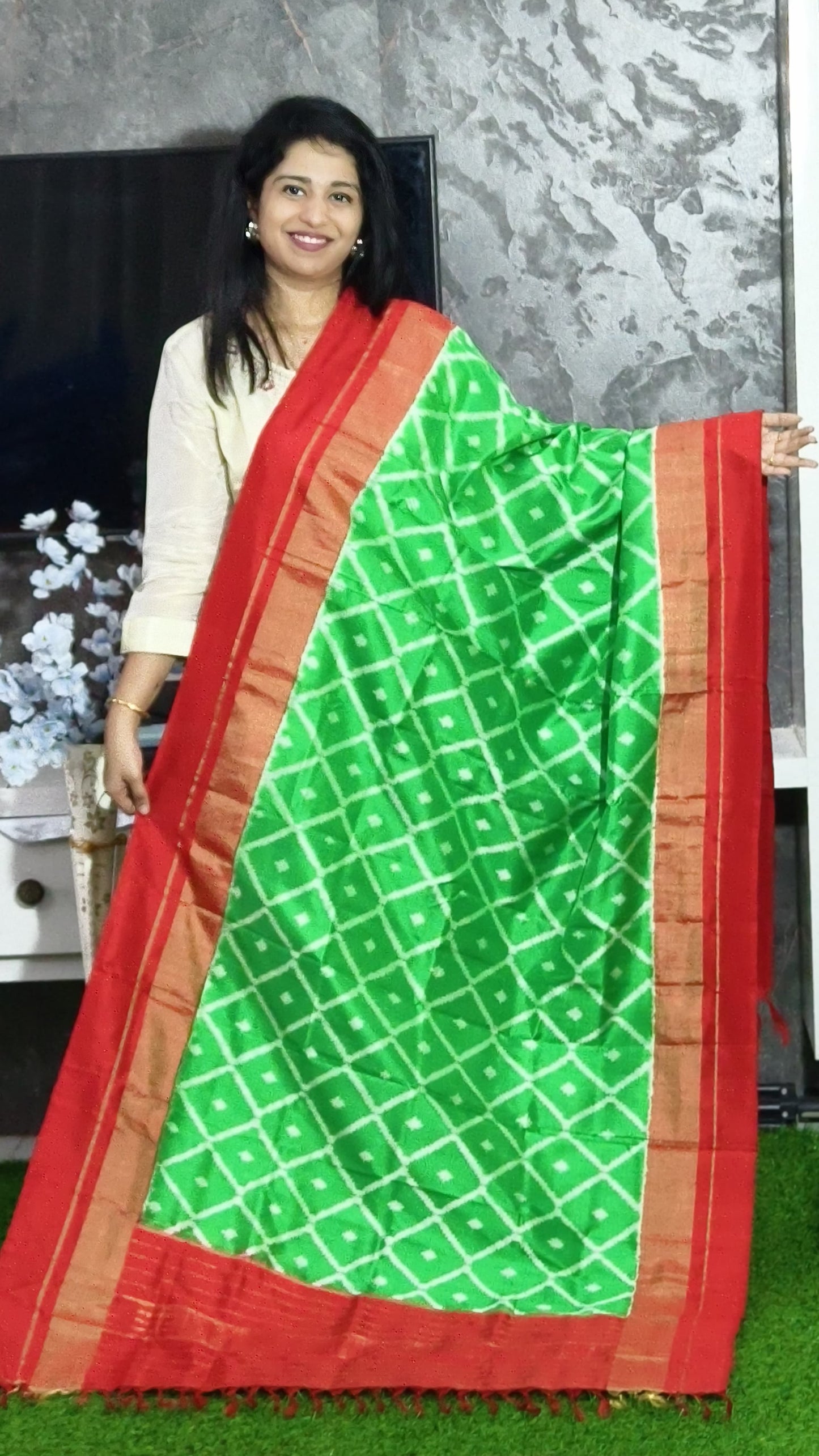 Ishita | Ikat pure silk dupatta