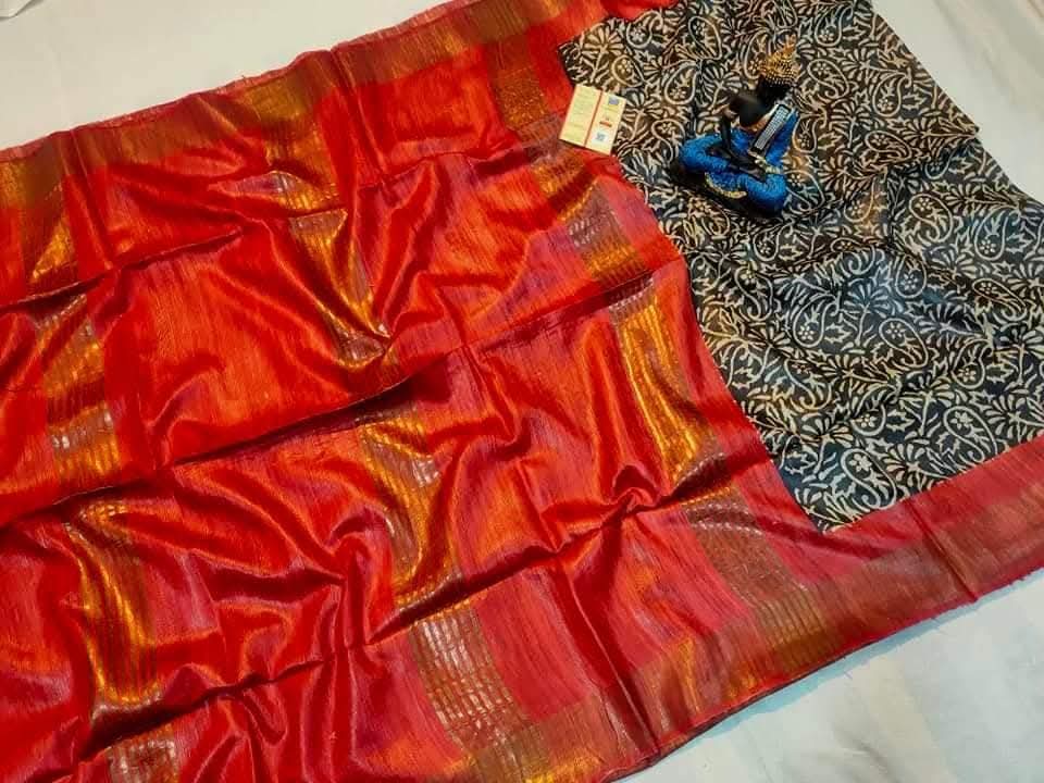 Anaswara | Screen prints on tussar silk