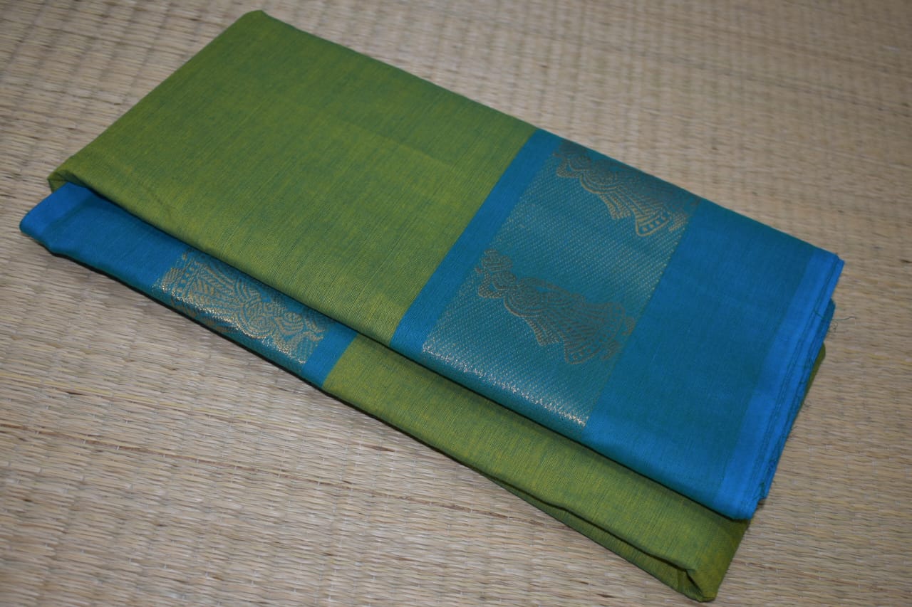 Chettinadu Cotton Saree in Green