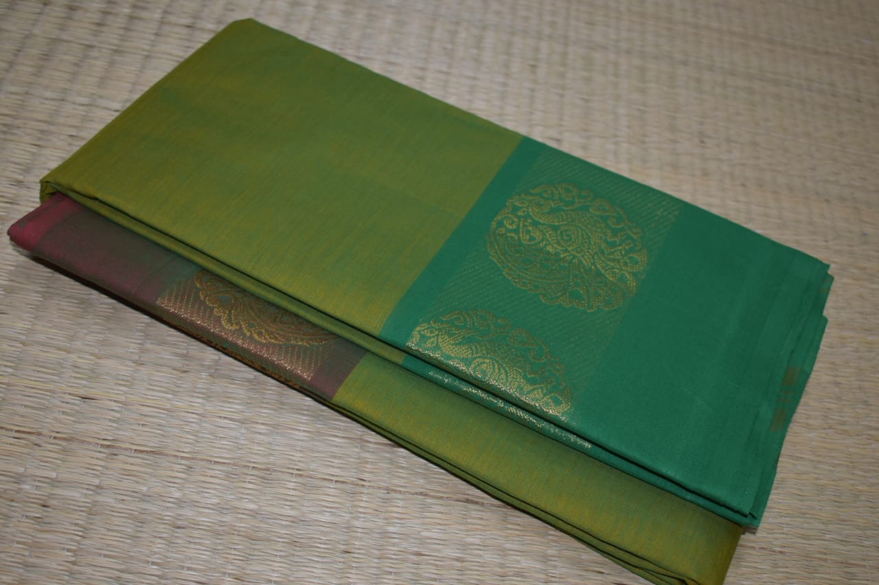 Chettinadu Cotton Saree in green