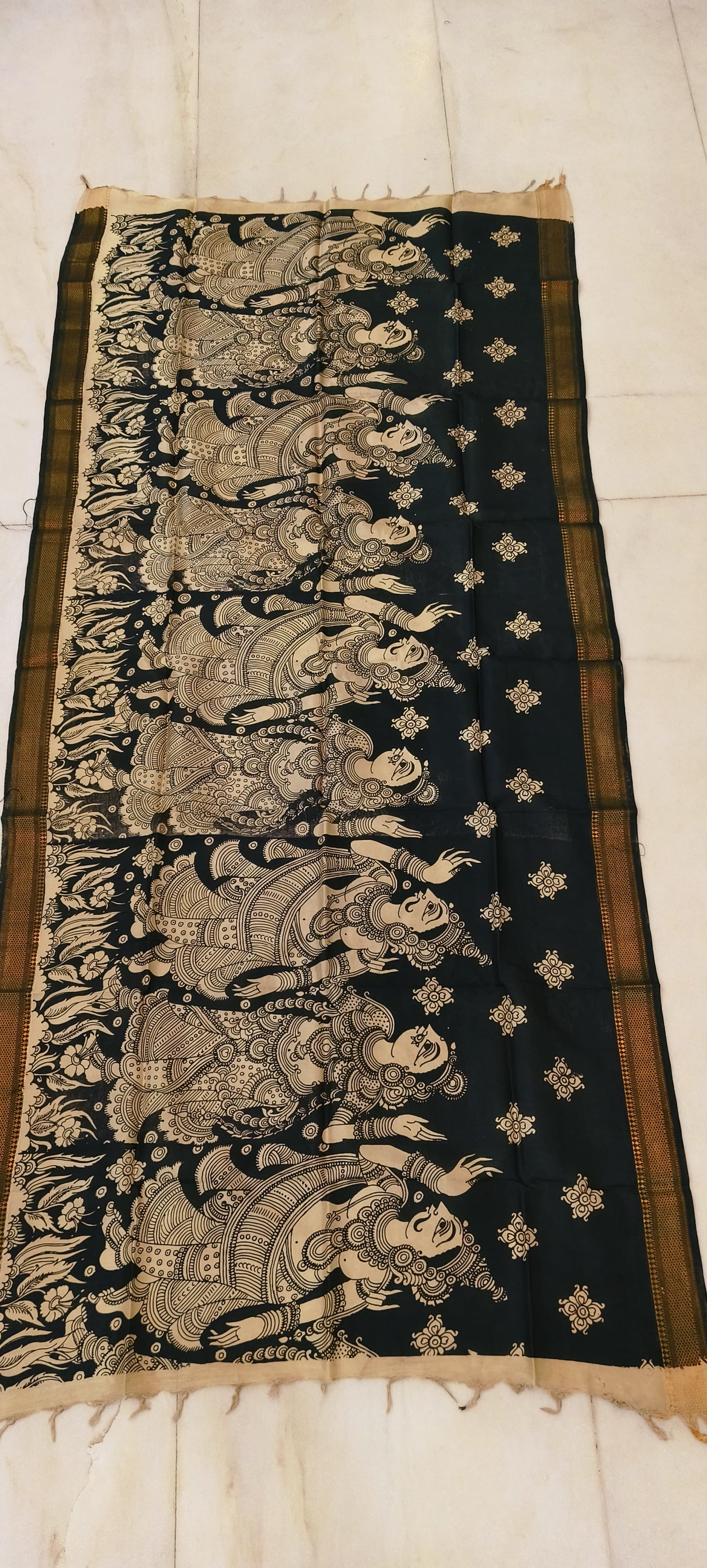 Ksumika | Kalamkari dupatta on mangalagiri silk