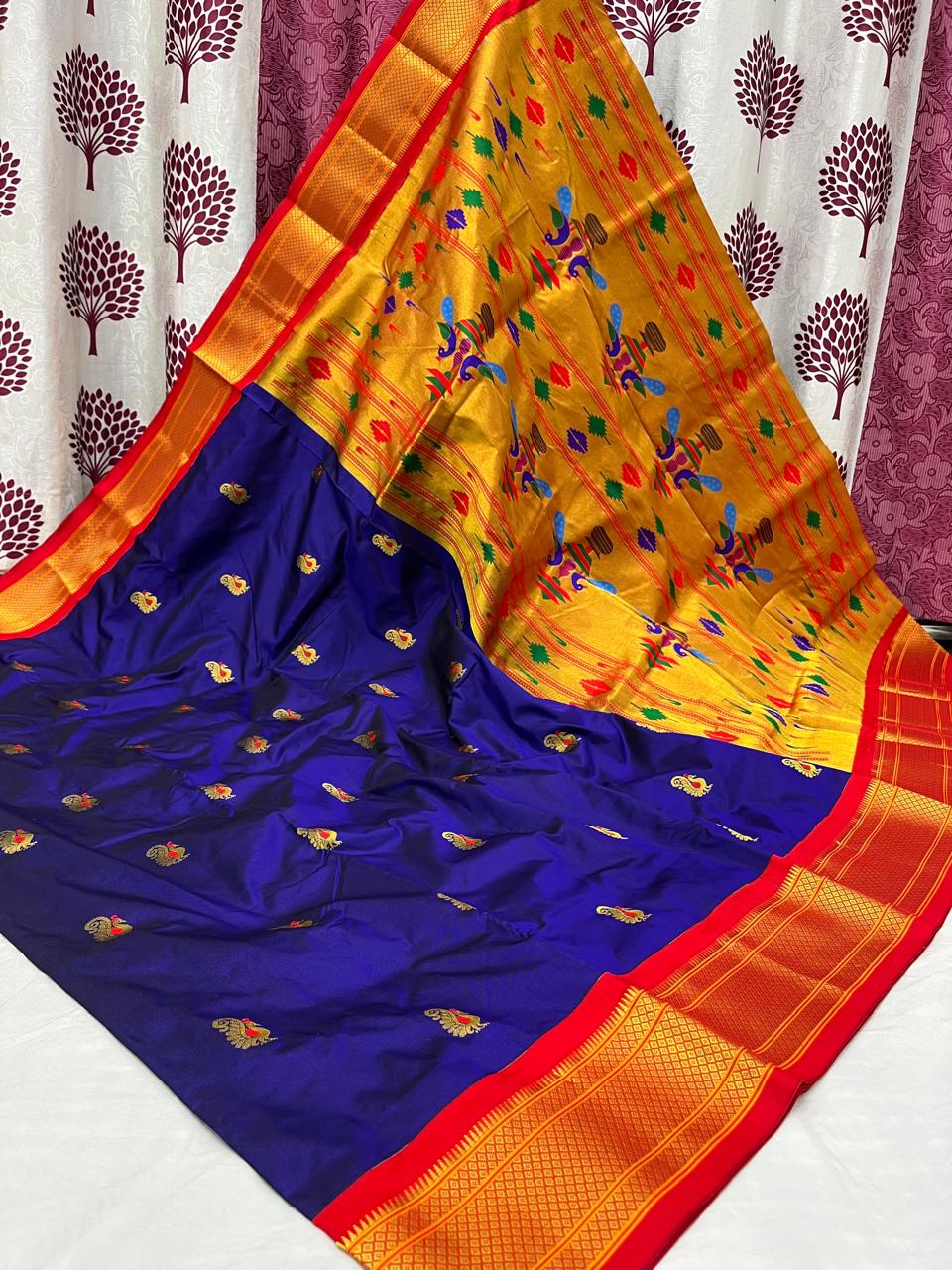 Bhanivi | Powerloom Kadiyal Paithani Silk Saree