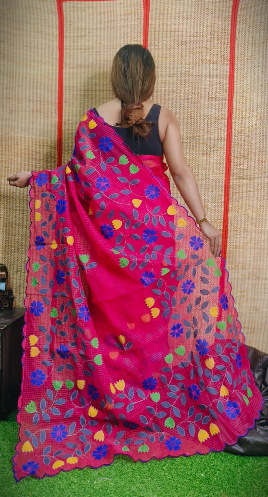 Harnushri | Applique Cotton Silk Saree