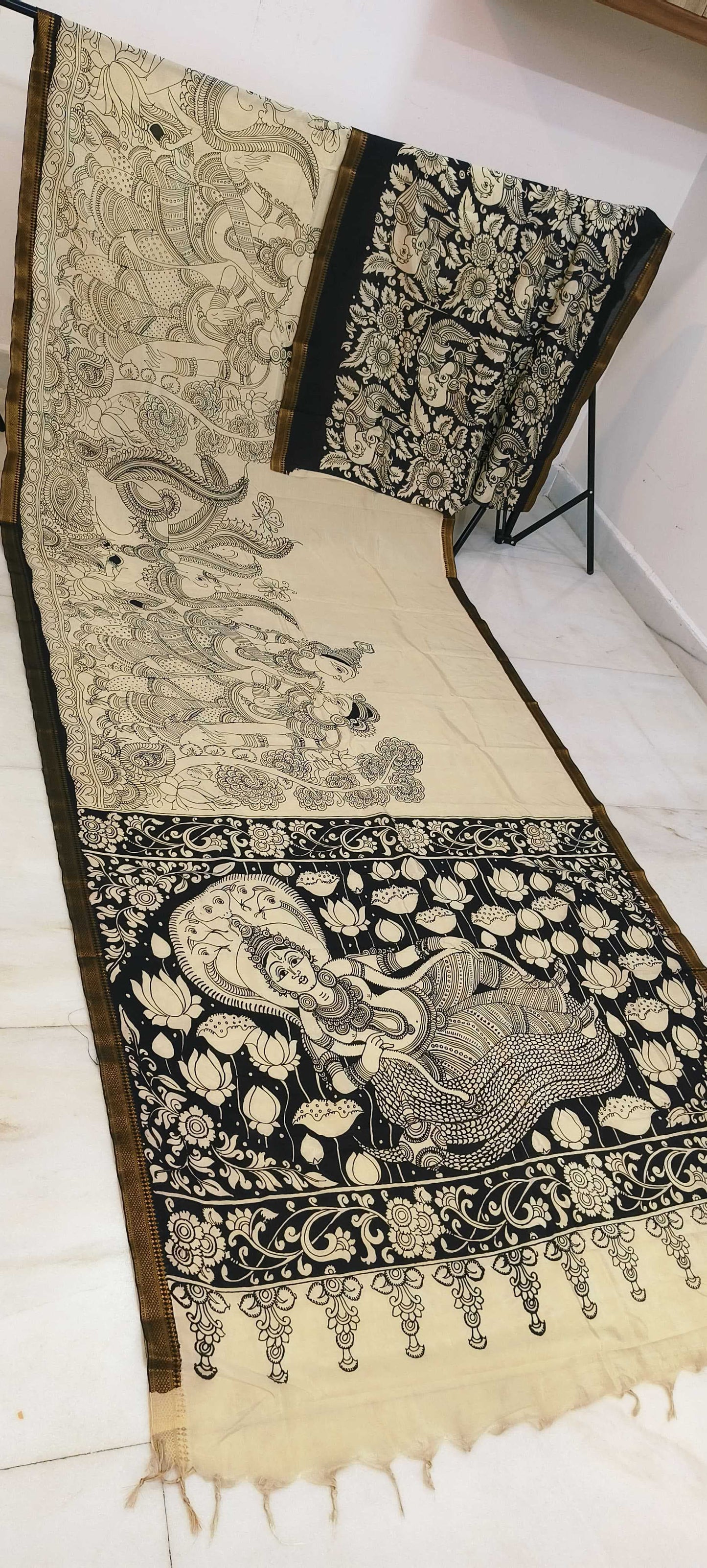 Kousalya | Black and white kalamkari Saree
