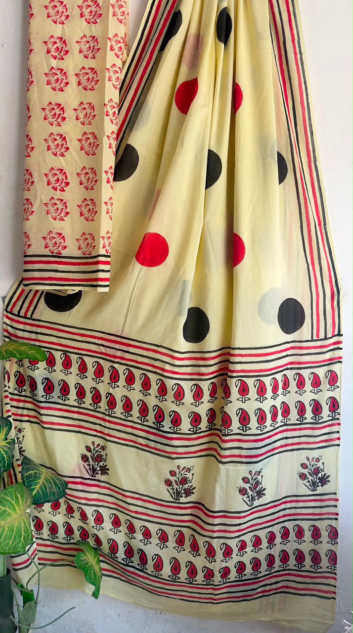 block prints on mul cotton