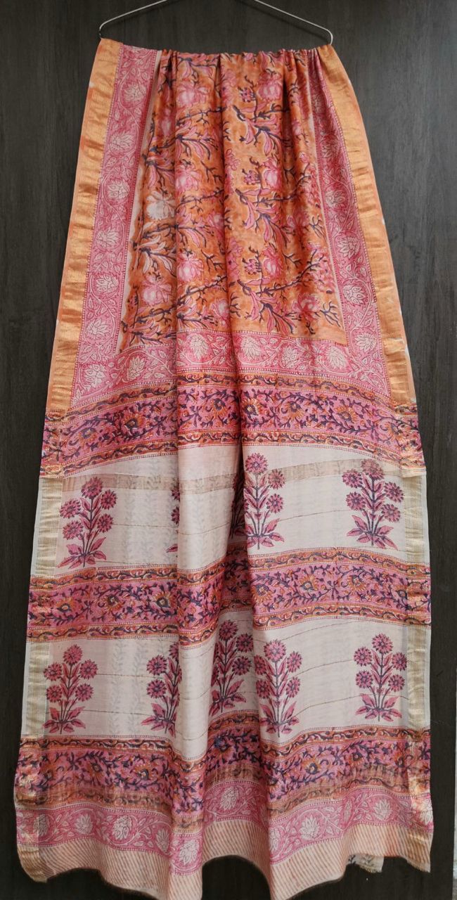 Bhamini | Block printed with Maheshwari border