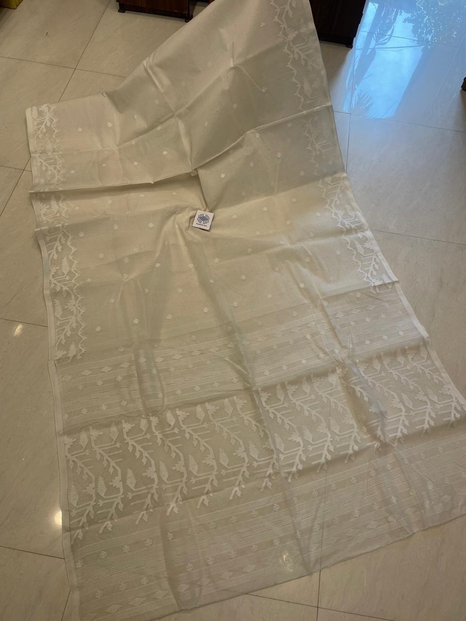 Jayanti | handwoven Cotton Needlework jamdani saree