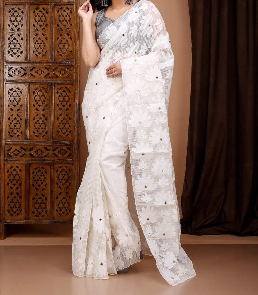 Hushmanth | Applique Cotton Silk Saree