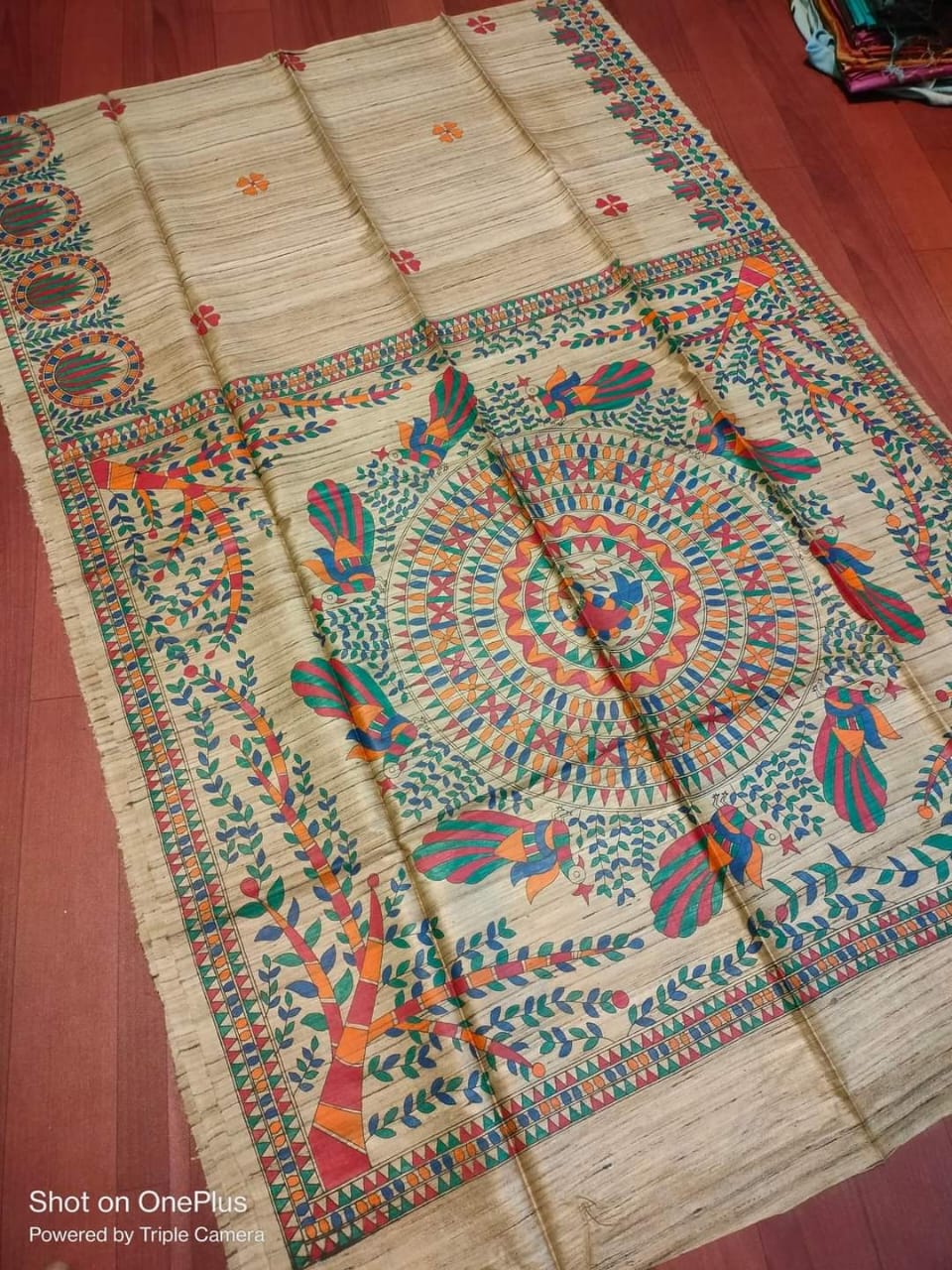 Madhuma | Tussar Saree with madhubani work