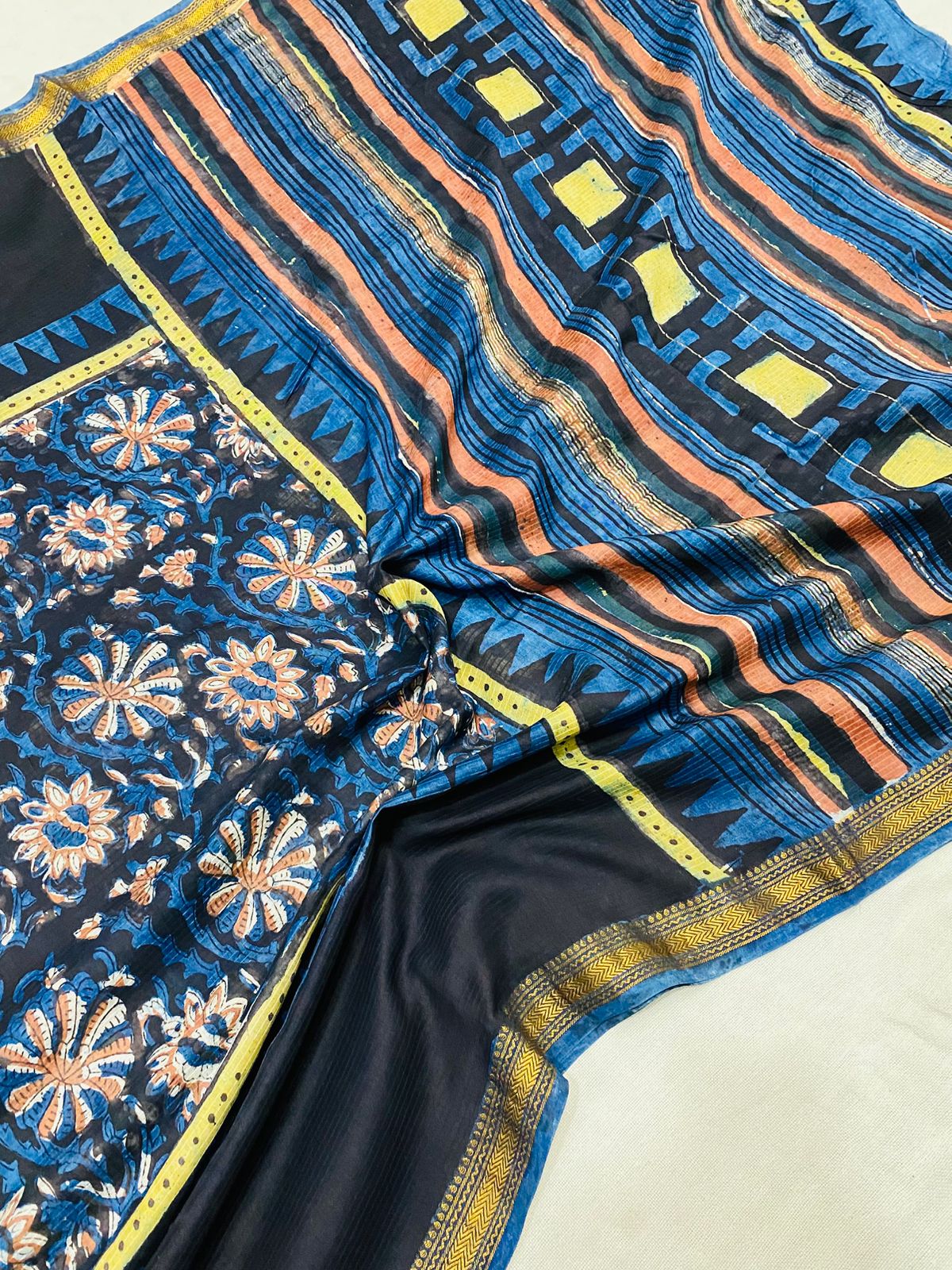 Mabria | Block prints on cotton silk