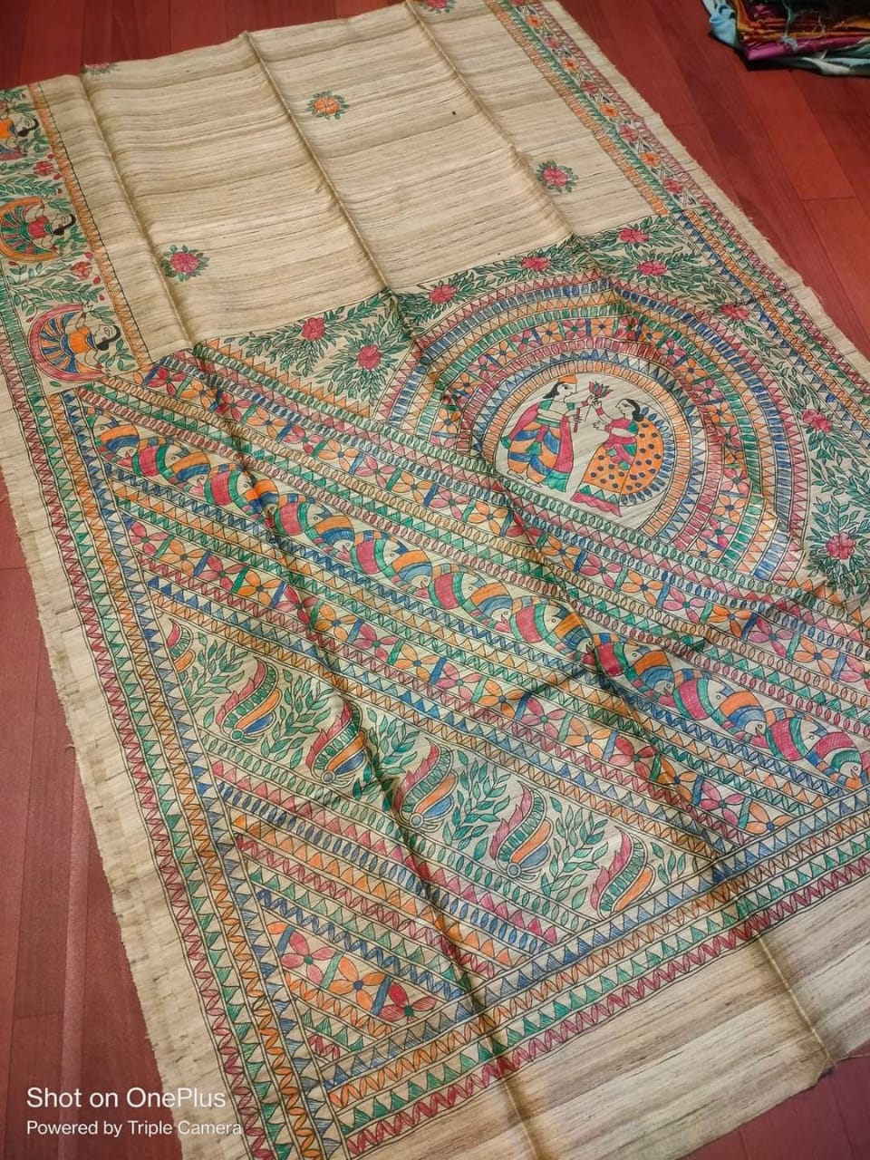 Madhuriala | Tussar Saree with madhubani work