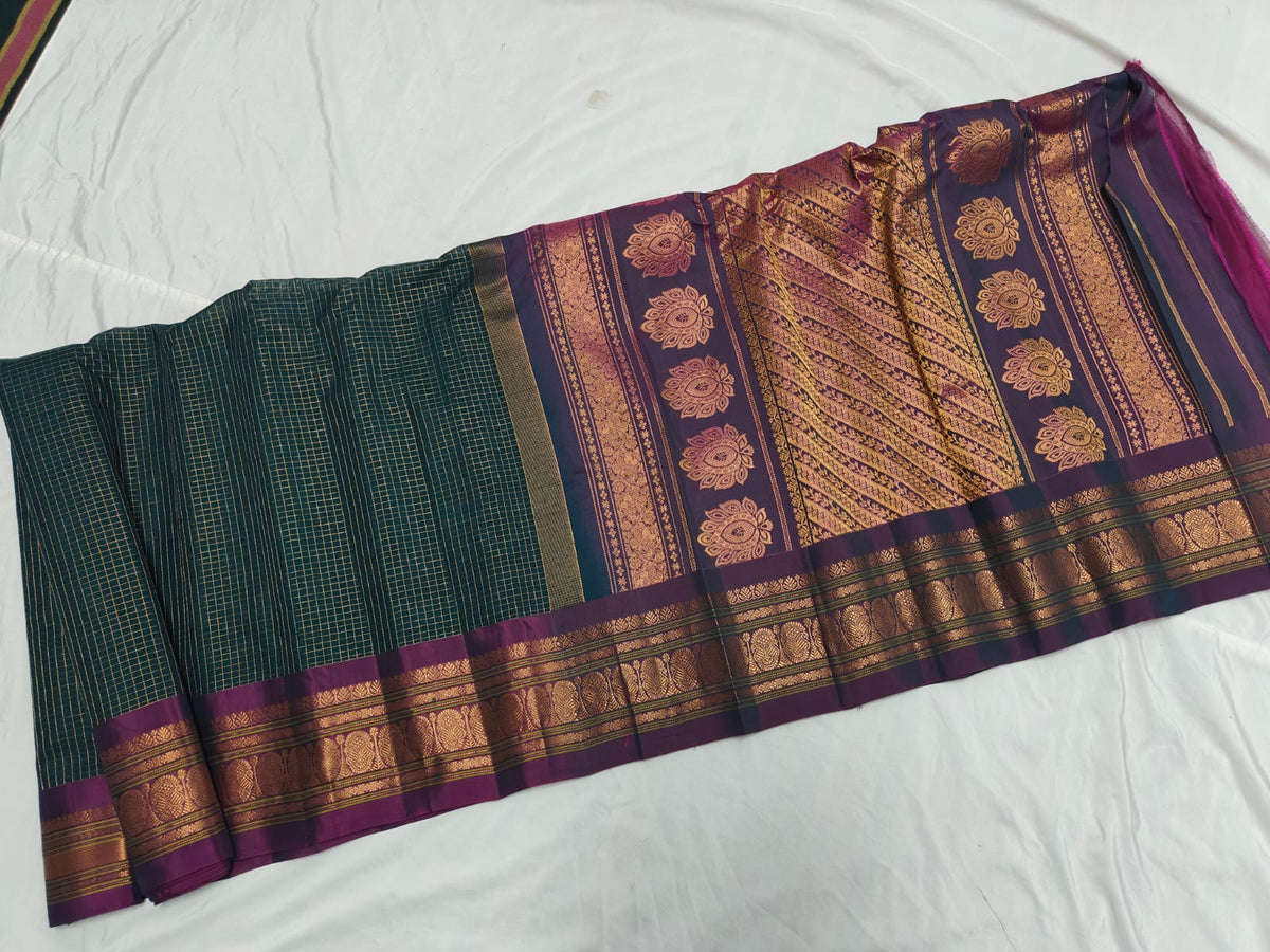 GADWAL HANDLOOM SICO CHECK SAREE