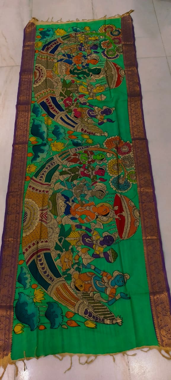 Kanika | Kalamkari Dupatta in Bangalore silk