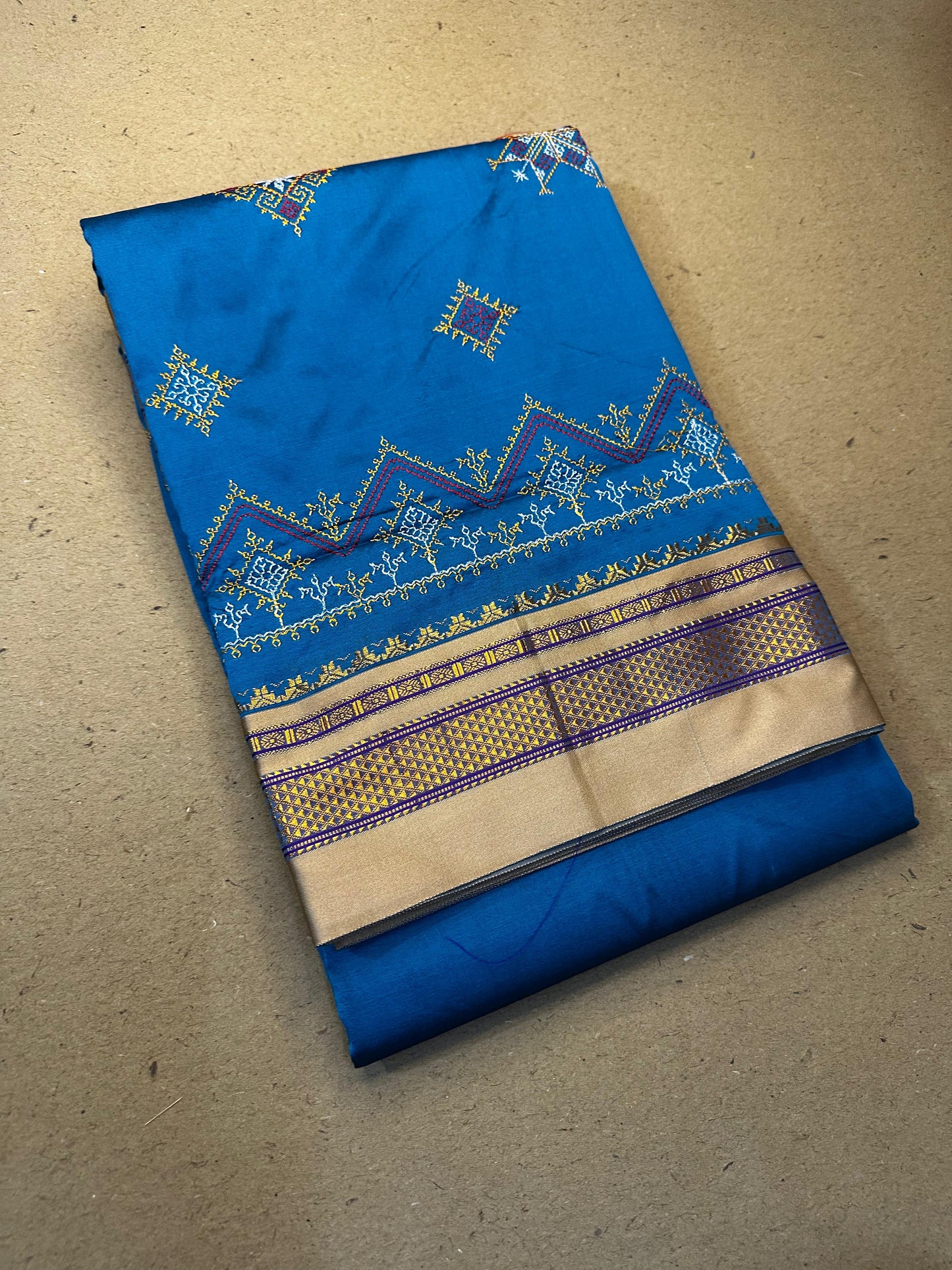 Kintasha | Kasuti Work Saree in Mercerised Cotton