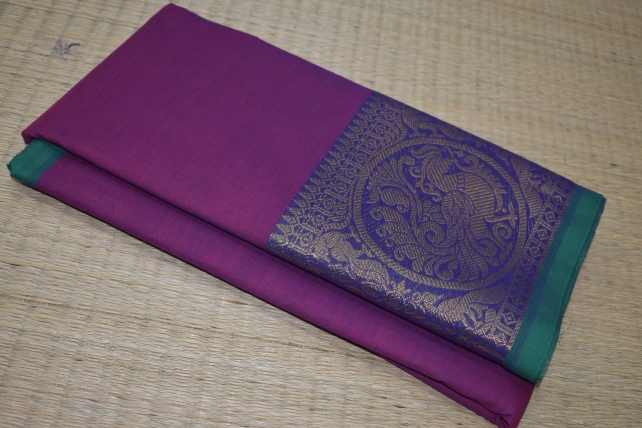 Chettinadu Cotton Saree in purple