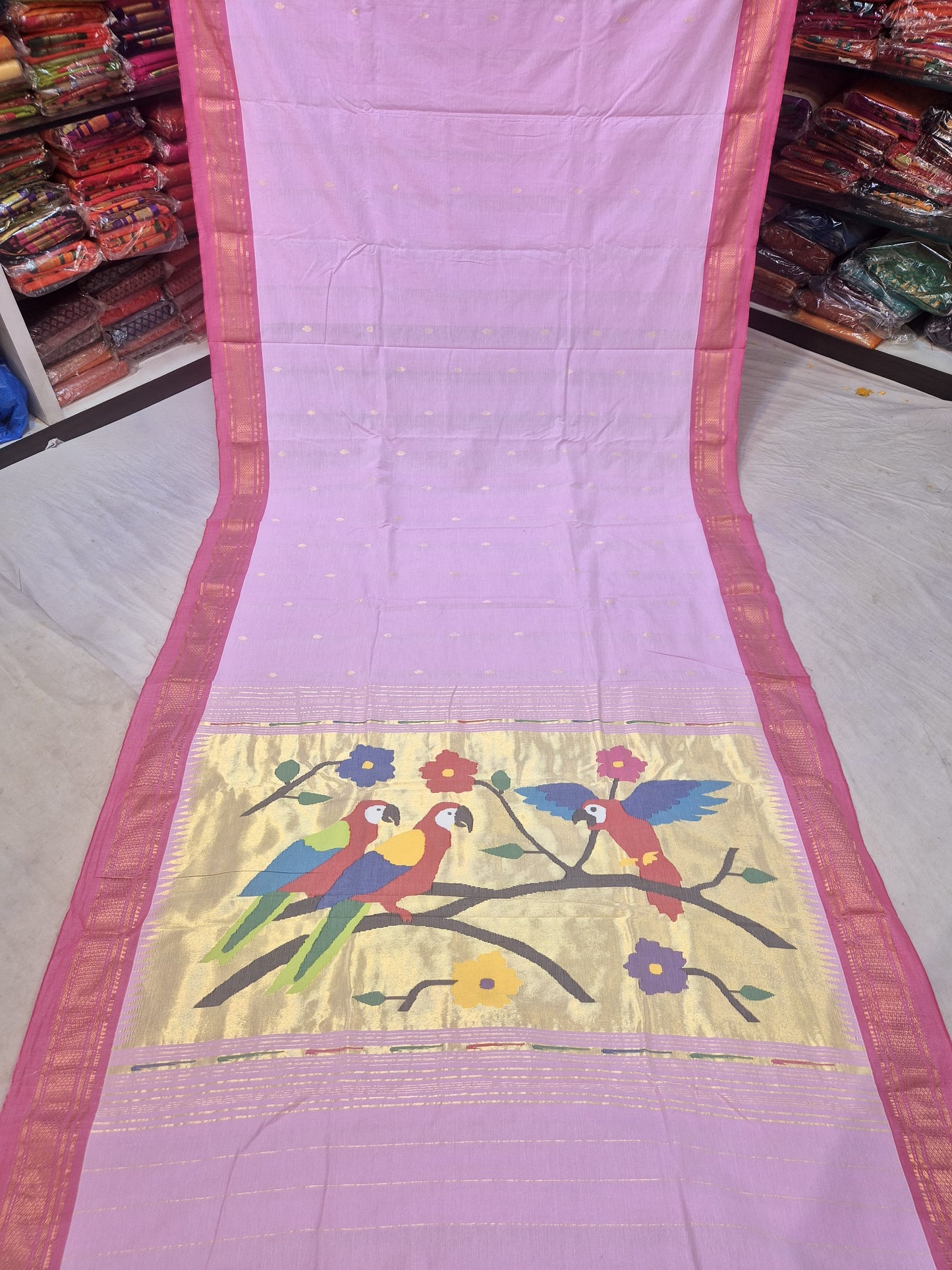 Ozaraani | Cotton Handloom Paithani Saree