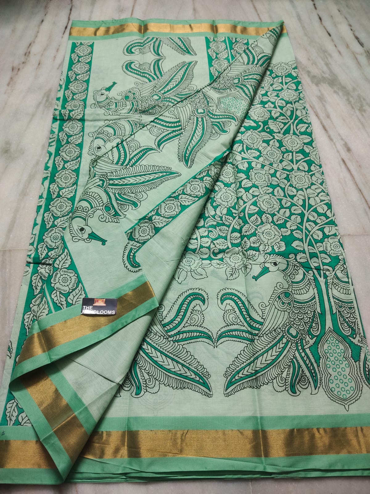 Manrayan | Mangalagiri Screen Printed Saree