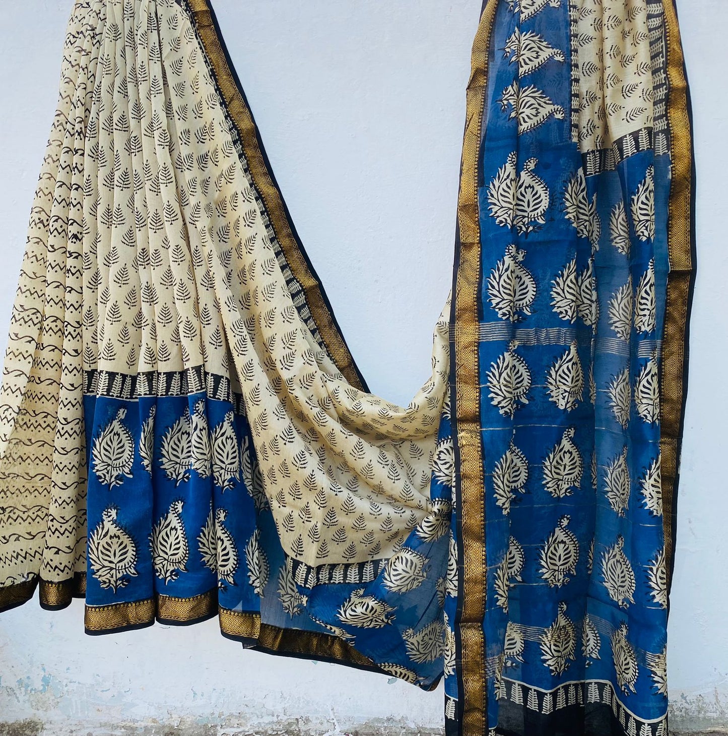 Bagzora | Block printed with Maheshwari border