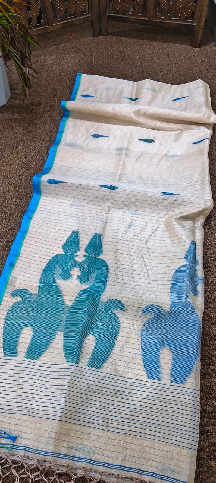 Tissu tussar jamdani
Pure gachi tussar
With bp