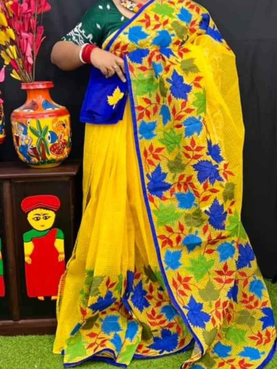 Hrovanth | Applique Cotton Silk Saree