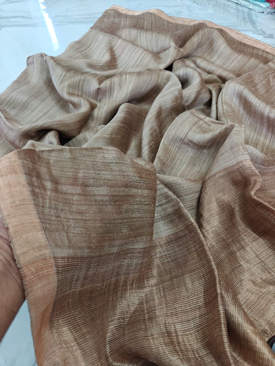 Pavan | Matka Silk Saree with Zari borders