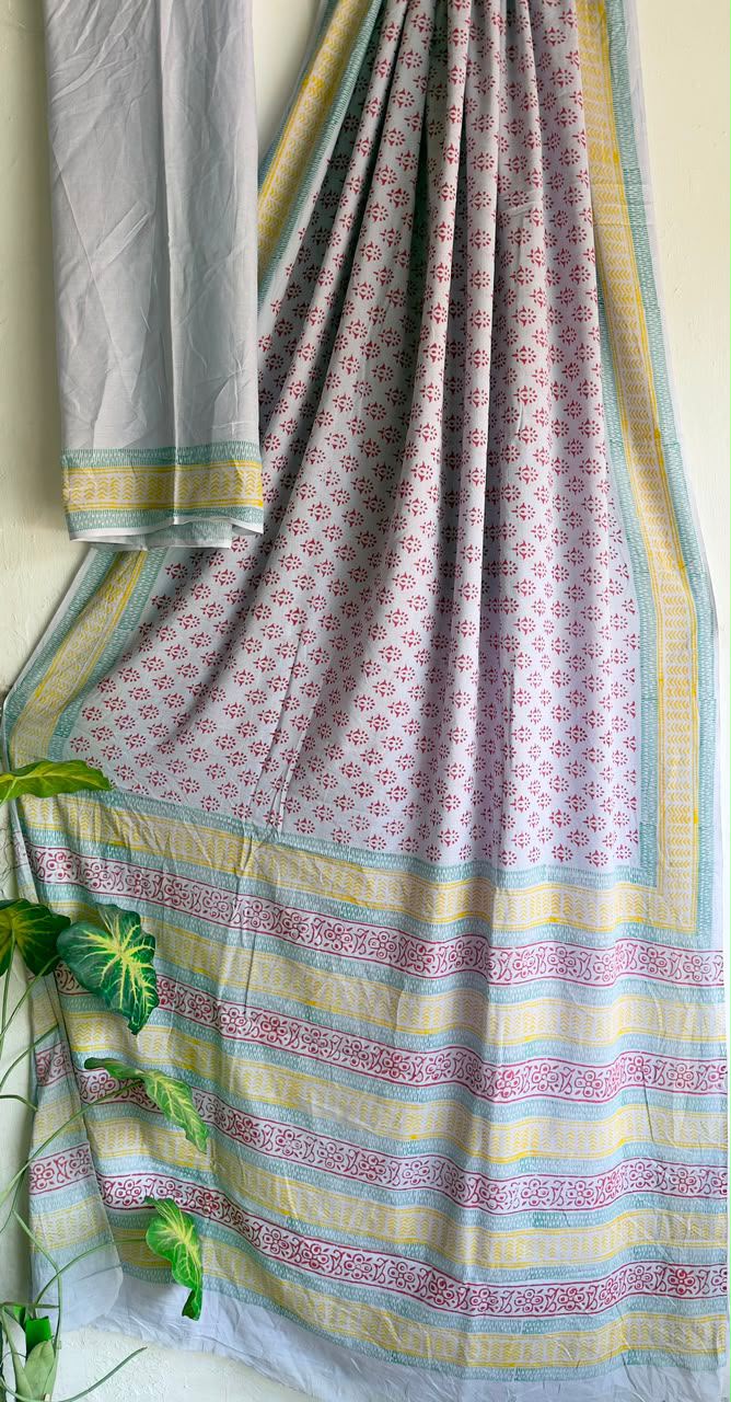 block prints on mul cotton