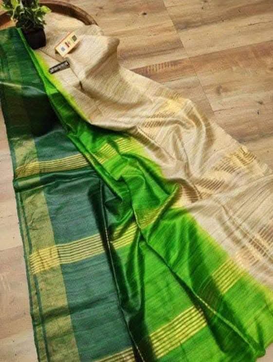 Clenita | Tussar Ghicha Dyed Saree