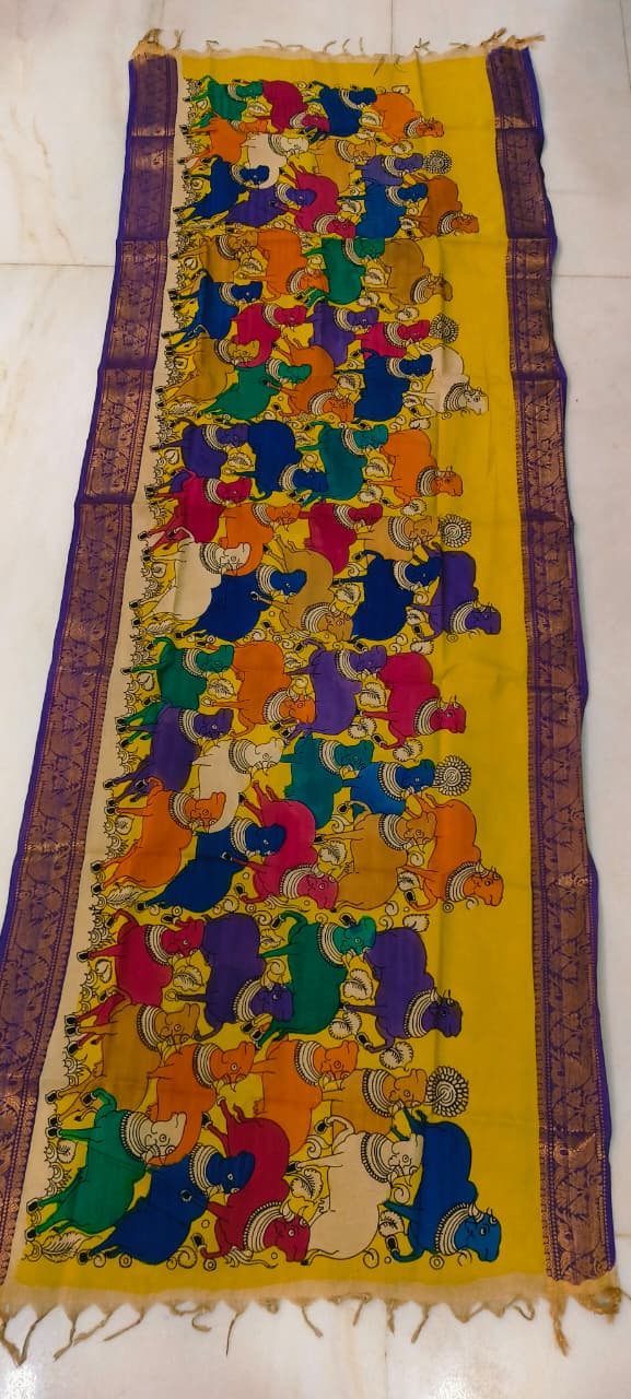 Kamya | Kalamkari Dupatta in Bangalore silk
