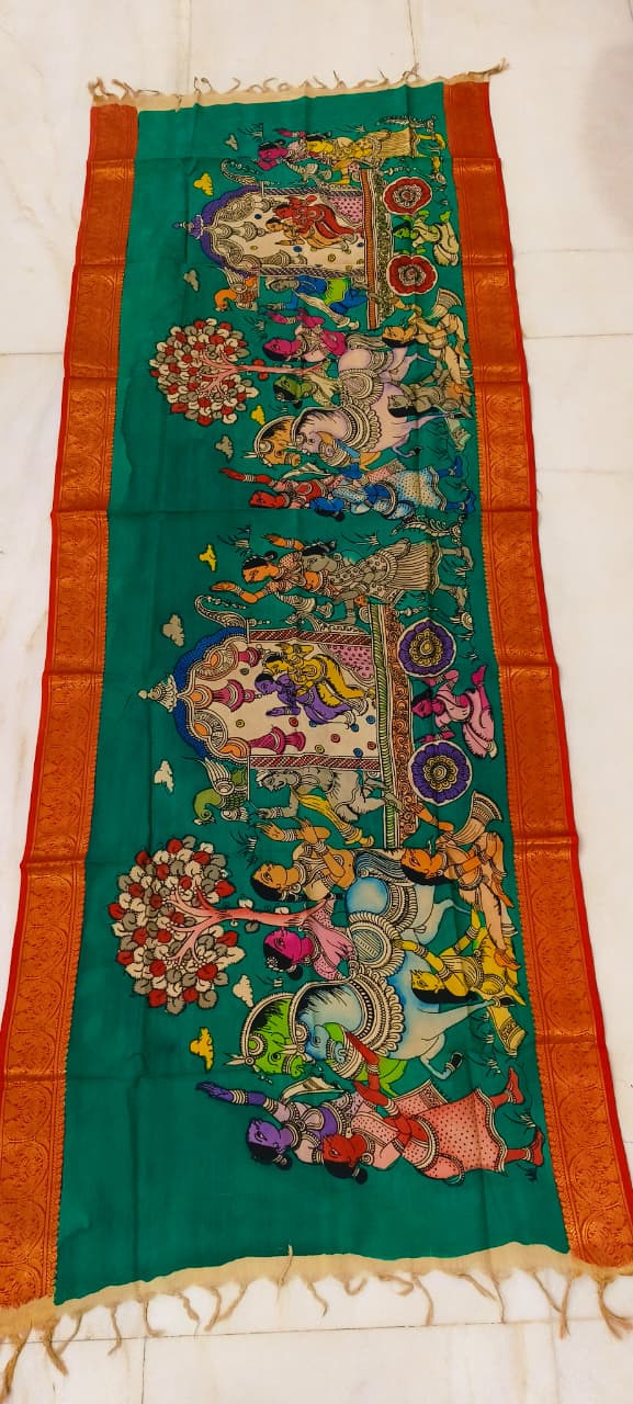 Kaveri | Kalamkari Dupatta in Bangalore silk
