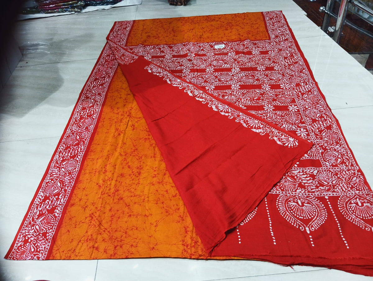 Cotton sorutuli handbatik saree with bp