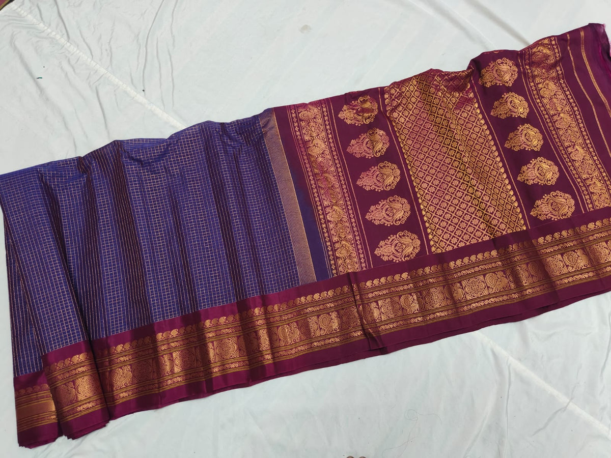 GADWAL HANDLOOM SICO CHECK SAREE