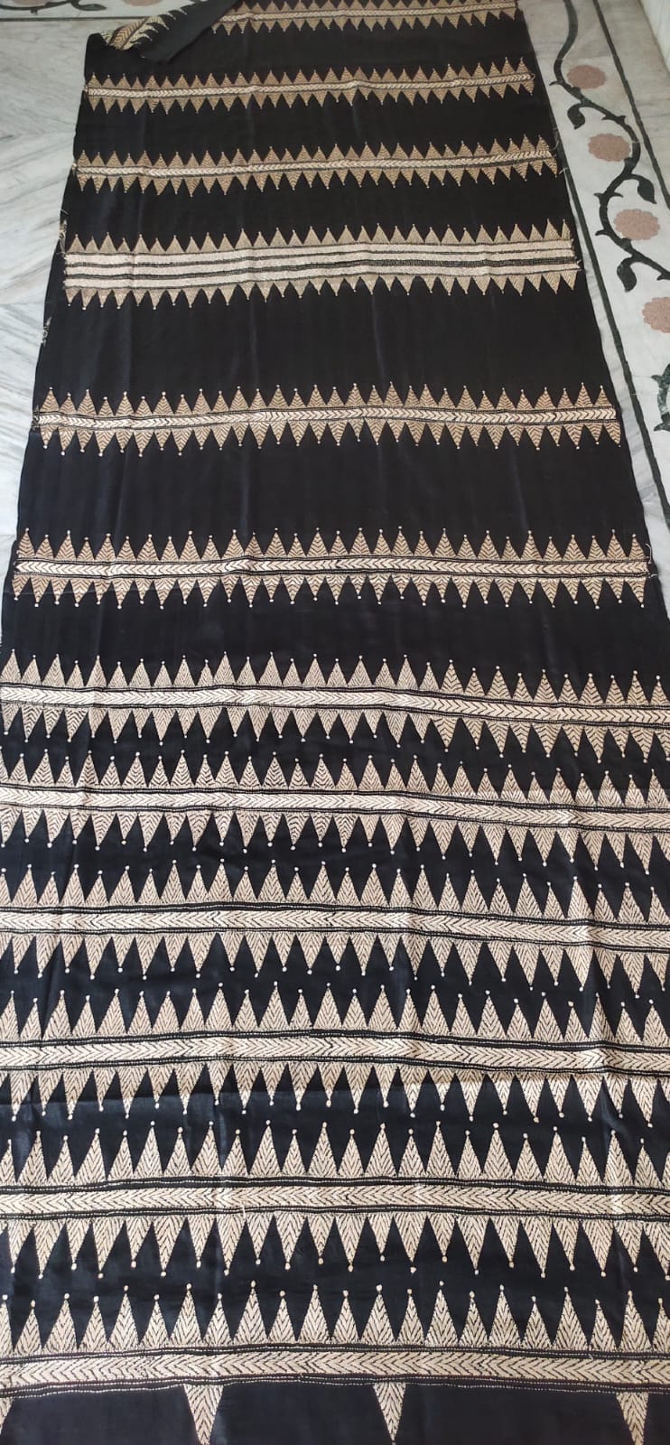 Handmade kantha on blended silk