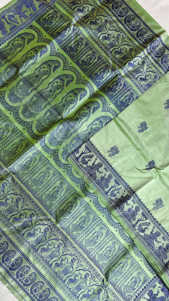 Baluchari sarees.
Material silk with bp.
With silkmark.