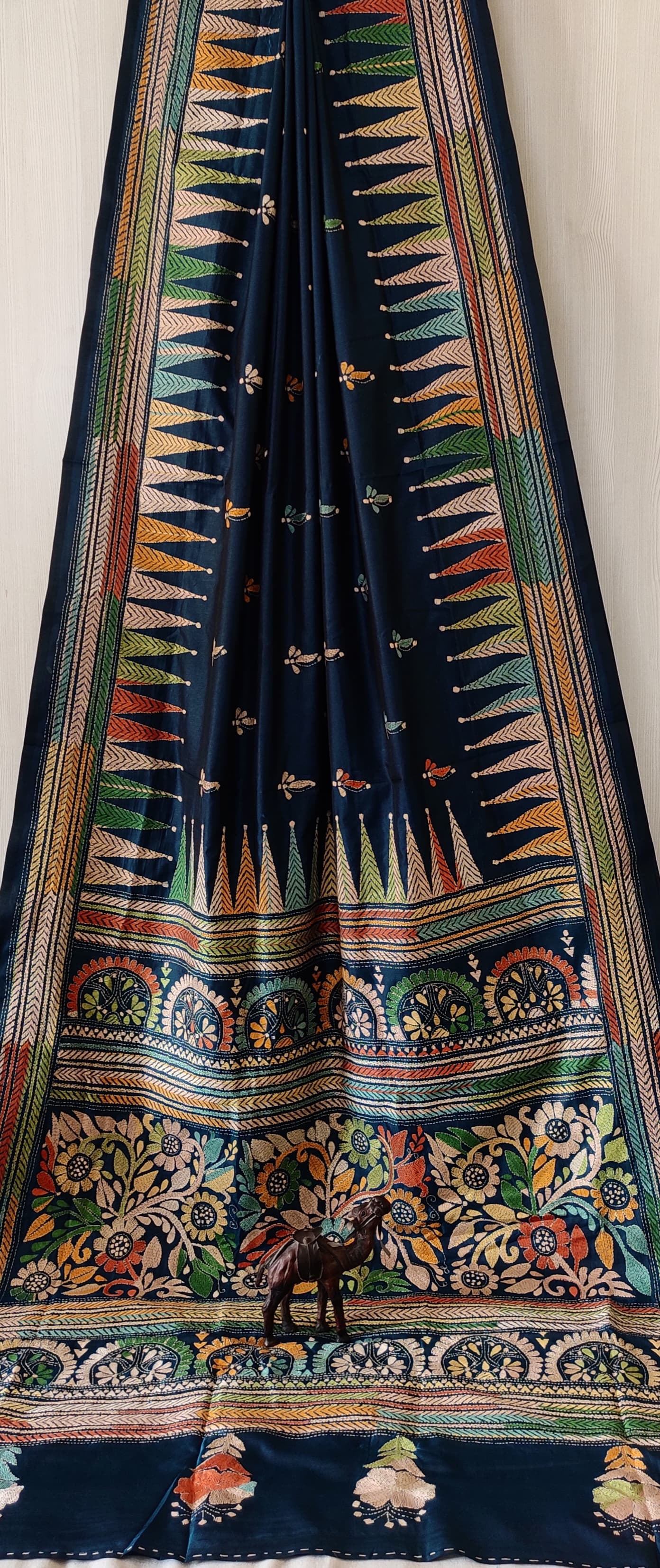 Kamalitha | Blended silk saree with Kantha Embroidery