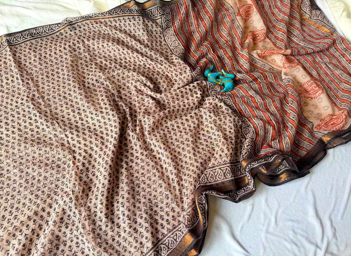 Summer special collection
Vanaspati ajark print
Kota saree new collection of Bagru print
New collection Saree Kota Doriya .
Hand made
Block print , Dabu print , Bagru print , vaspati print, ajark prijt
Saree length 5.5 mtr
Blouse. 80cm
Hand block printed.