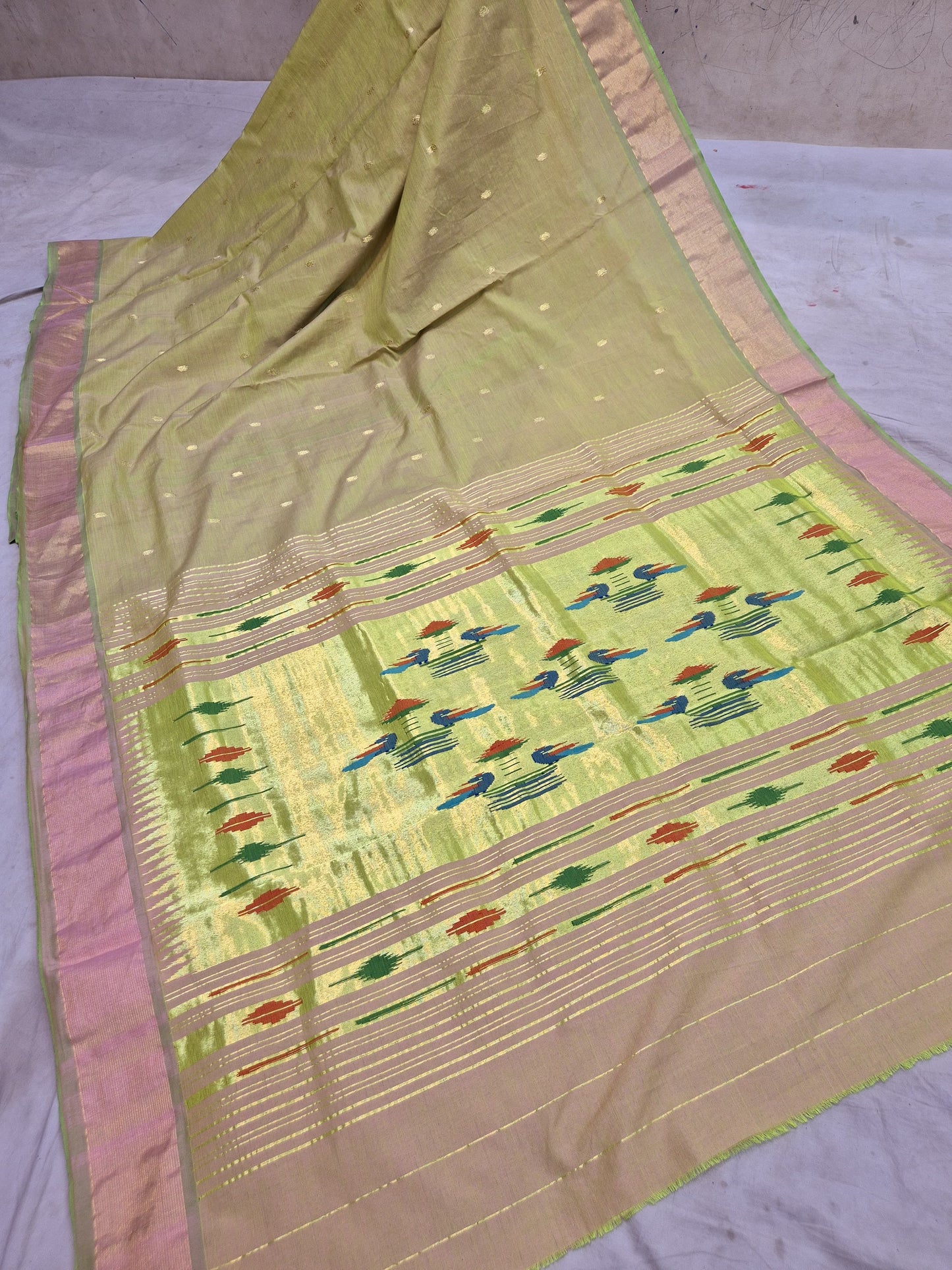 Paigamya | Cotton Handloom Paithani Saree