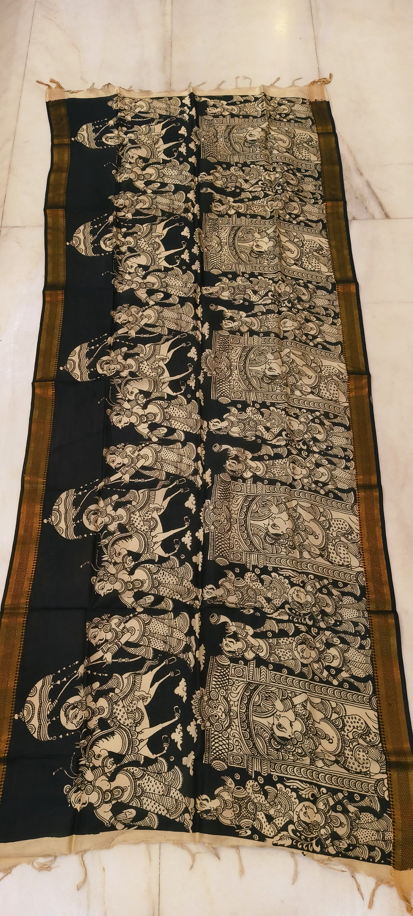 Kaira | Kalamkari dupatta on mangalagiri silk