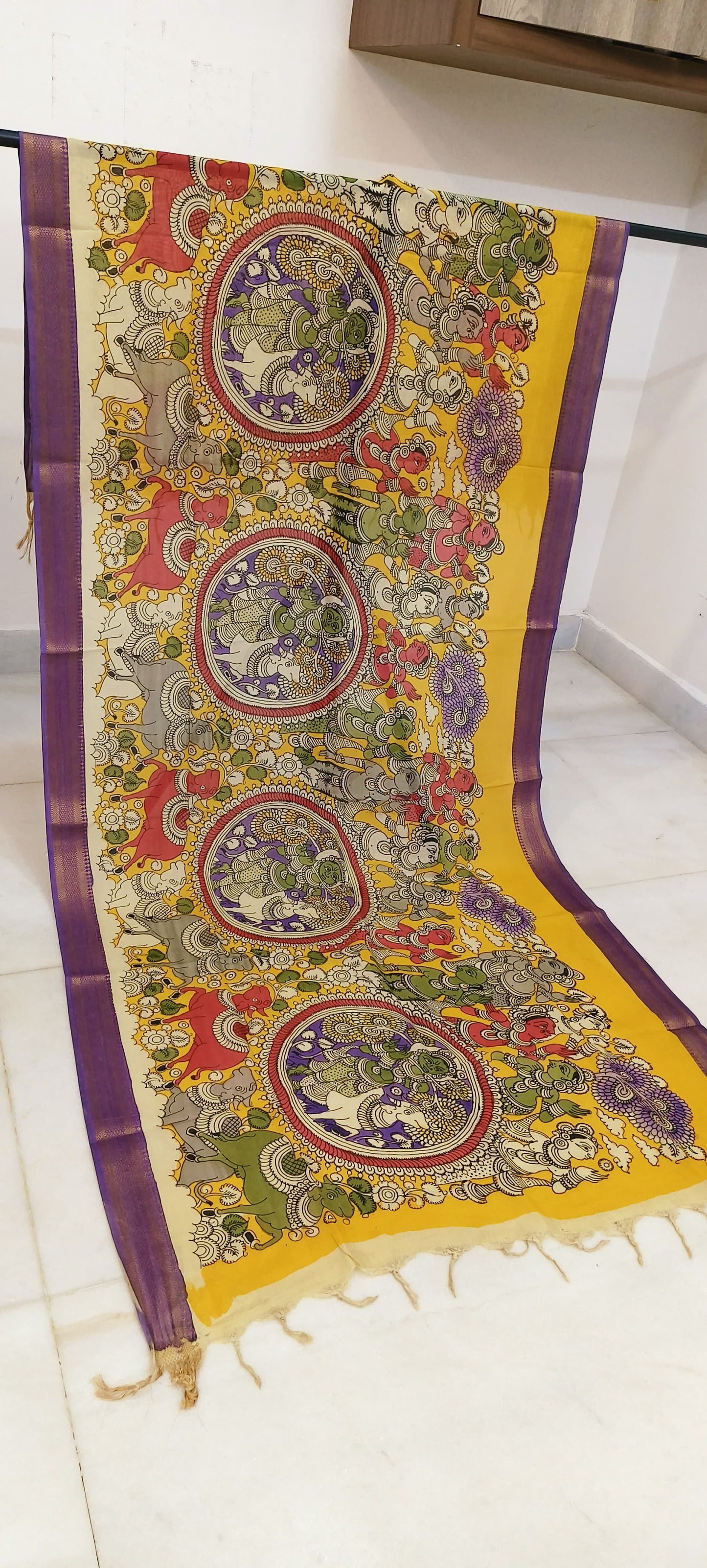 Bhayani | Kalamkari Dupatta in Bangalore silk