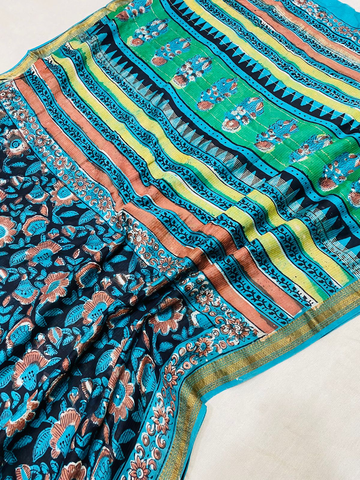 Malavika | Block prints on cotton silk