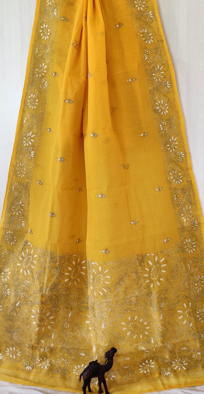 Very Exclusive Hand kantha stitch work on Premium Quality pure cotton saree
Without blouse piece
Very demanding saree❤️
Book your order soon