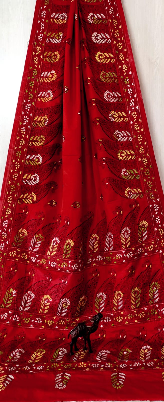 Beautiful kantha work on blended Bangalore silk
With kantha stich work bp