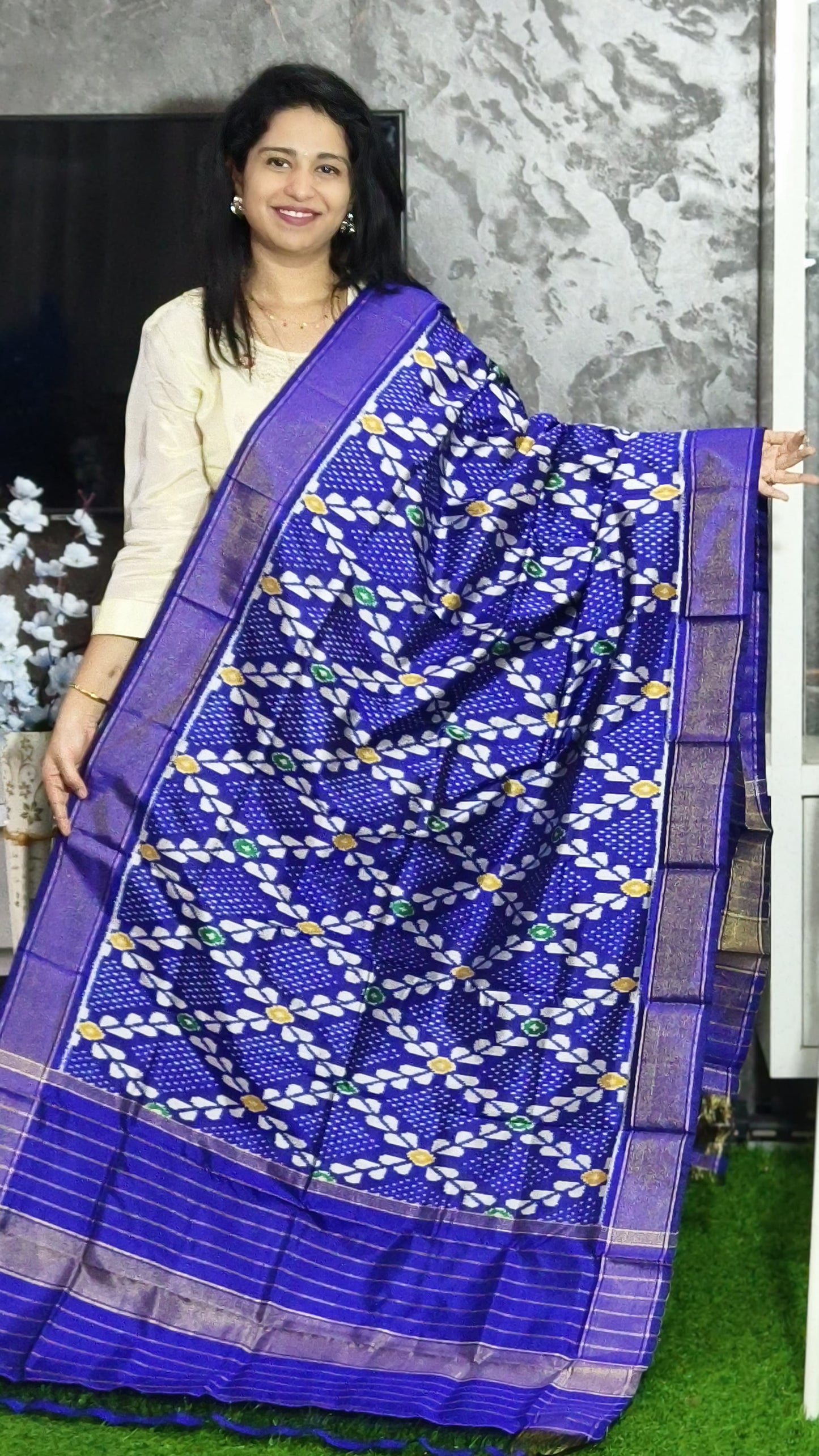 Indrani | Ikat pure silk dupatta