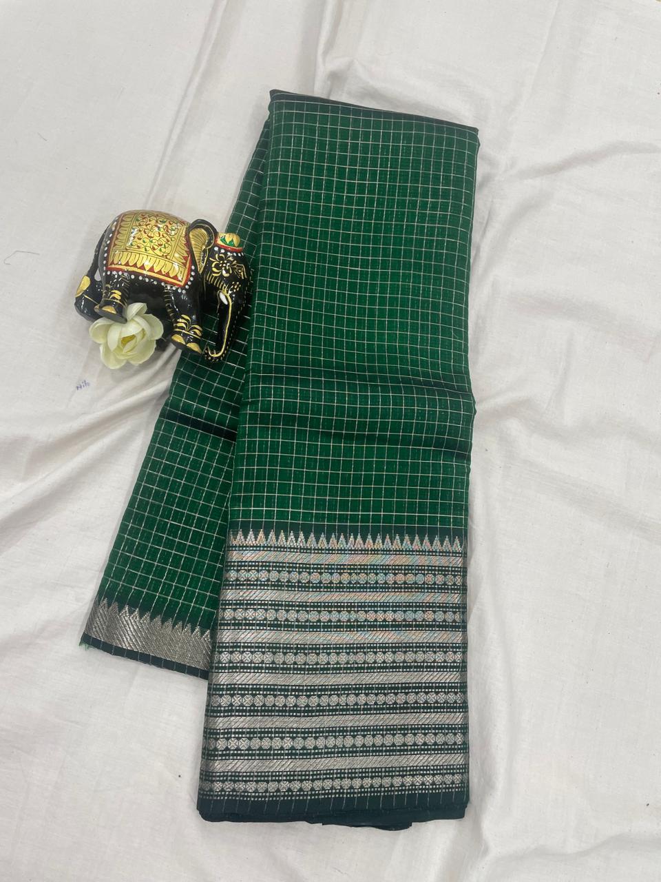 *Pure mangalagiri handloom Pattu sarees with rudraksha boarder*
*Saree all over small checks with big rudraksha boarder*
*Pallu blouse self*