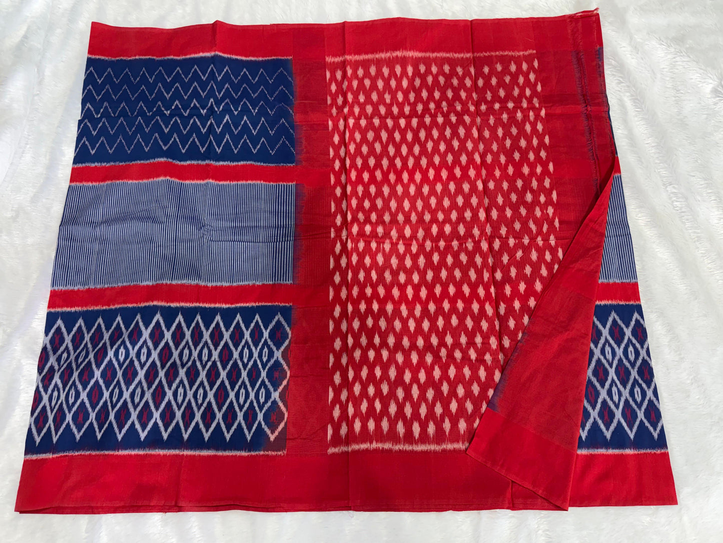 New arrivals
Pure Mercerized 100 count
double ikat cotton sarees
With blouse included with saree